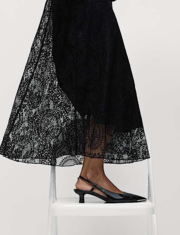 Lace Maxi Skirt with Cotton