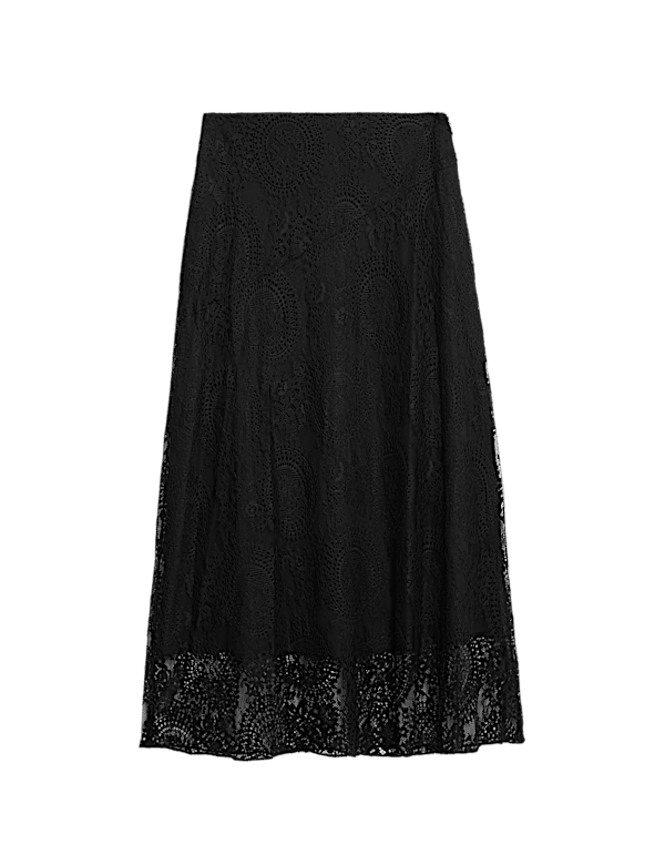 Lace Maxi Skirt with Cotton