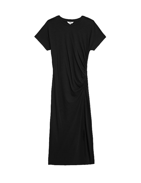 Jersey Ruched Midi Column Dress