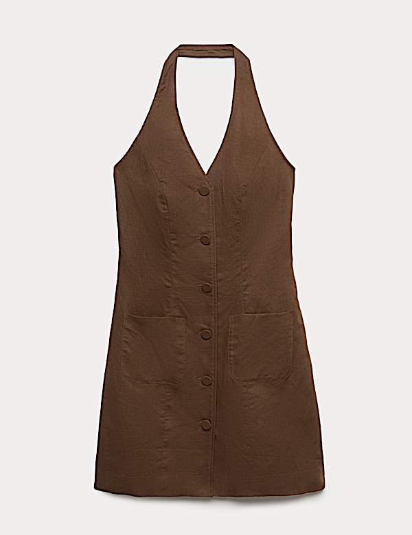 Mini-Westenkleid mit hohem Leinenanteil - DE