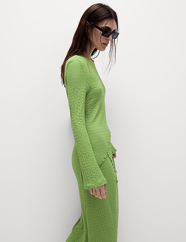 Jersey Textured Midaxi Relaxed Skater Dress