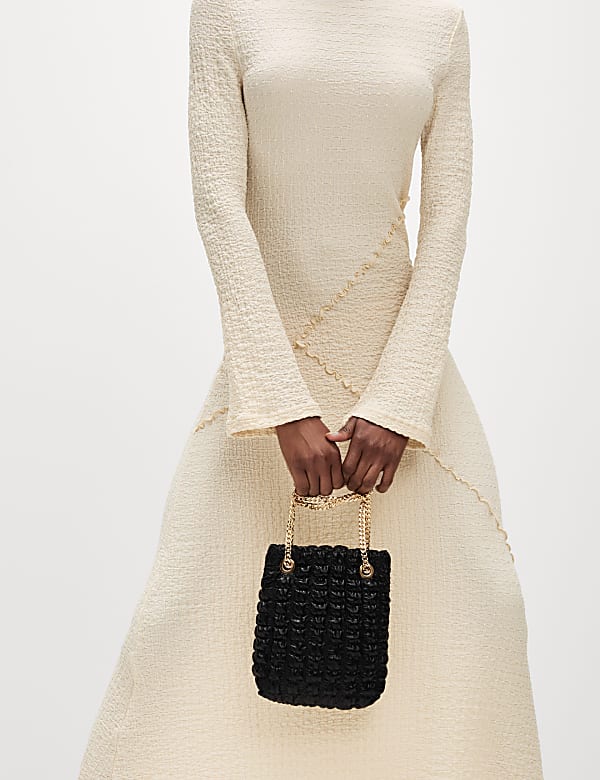 Jersey Textured Midaxi Relaxed Skater Dress