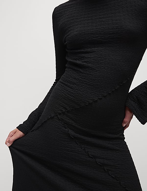 Jersey Textured Midaxi Relaxed Skater Dress