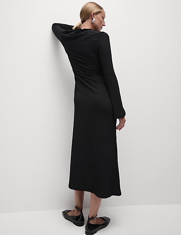 Jersey Textured Midaxi Relaxed Skater Dress