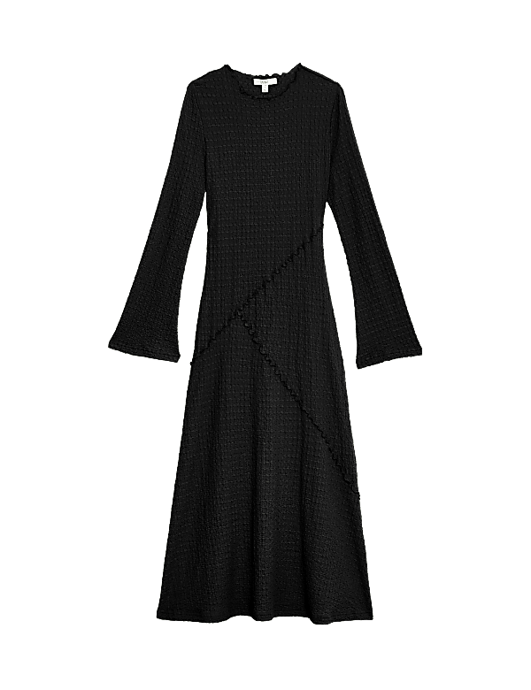 Jersey Textured Midaxi Relaxed Skater Dress