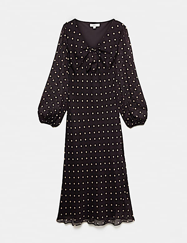 Chiffon Spot Print Midi Tea Dress - UA