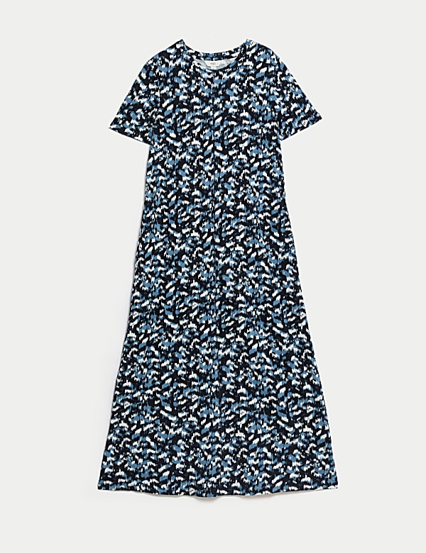 Pure Cotton Printed Midi T-Shirt Dress - IL
