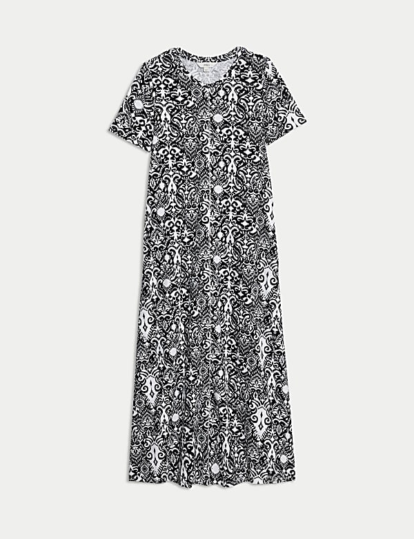 Pure Cotton Printed Midi T-Shirt Dress - US