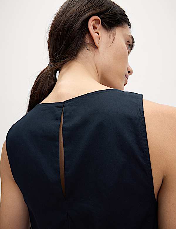 Pure Cotton Midaxi Drop Waist Tiered Dress