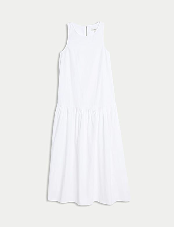 Pure Cotton Midaxi Drop Waist Tiered Dress - BG