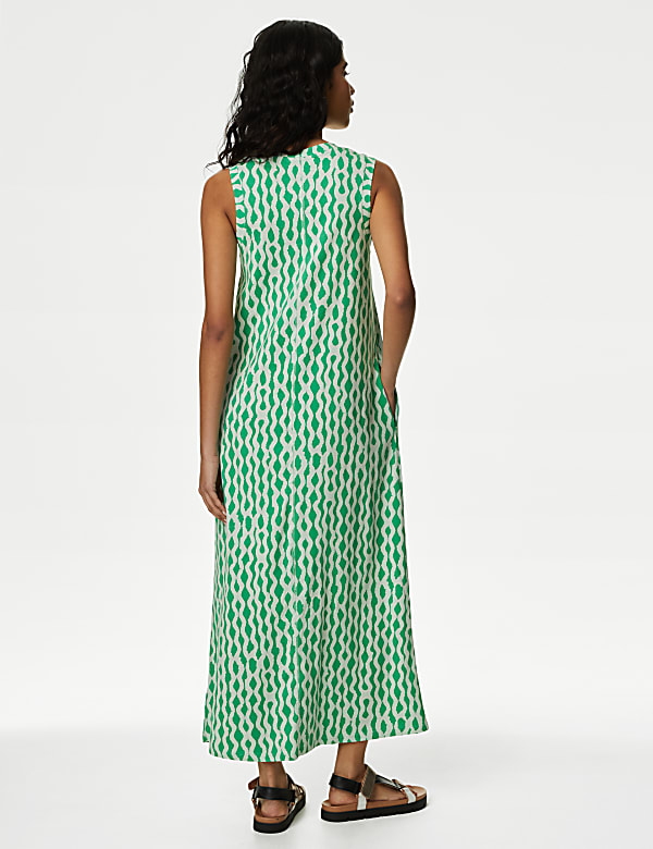 Pure Cotton Printed Midi T-Shirt Dress