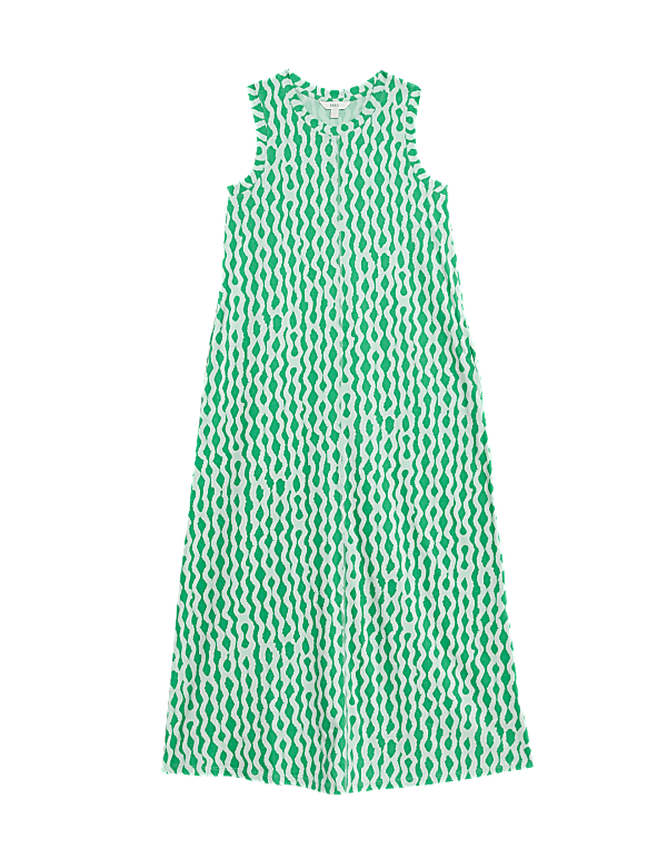 Pure Cotton Printed Midi T-Shirt Dress
