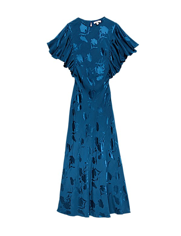 Satin Jacquard Midaxi Column Dress