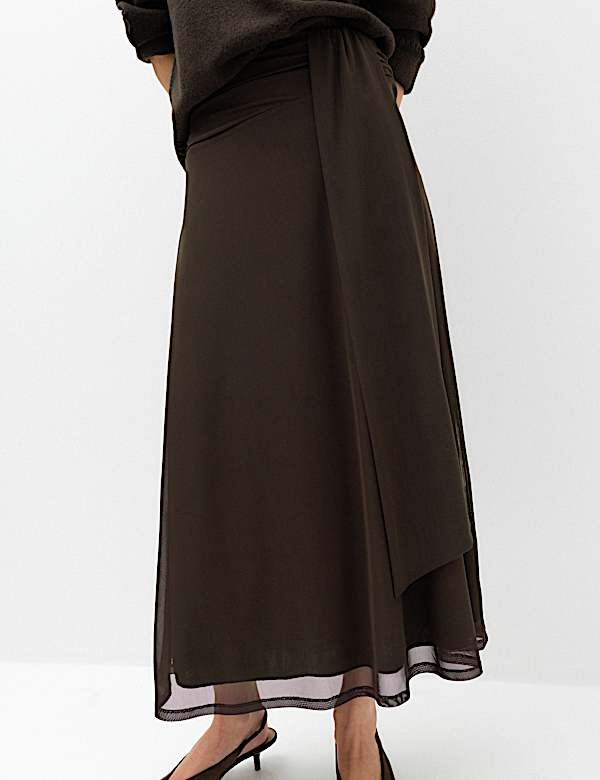 Mesh Midi A Line Skirt - CH