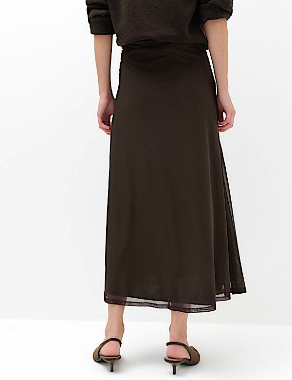 Mesh Midi A Line Skirt - CH