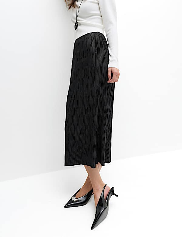 Plisse Midi Column Skirt - TW