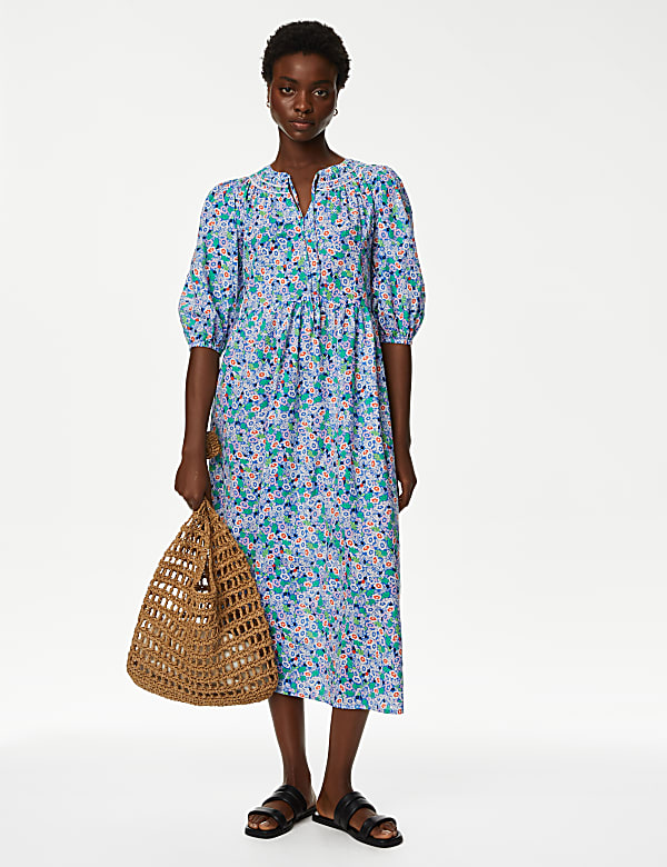 Floral smock dress online