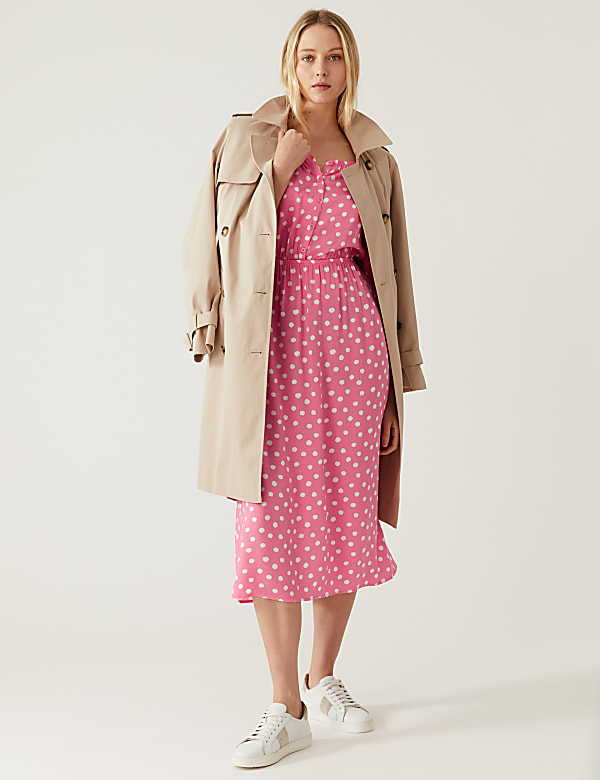 Printed Square Neck Midi Tea Dress