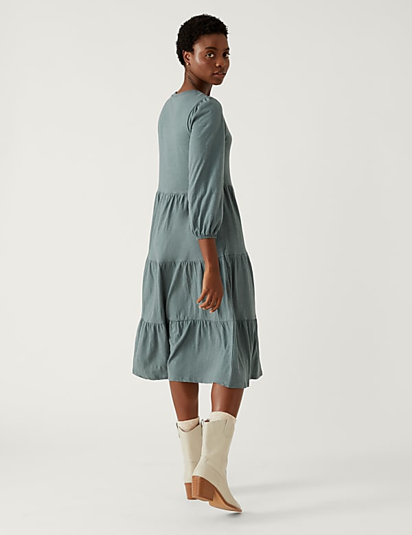 Jersey Midi Tiered Dress