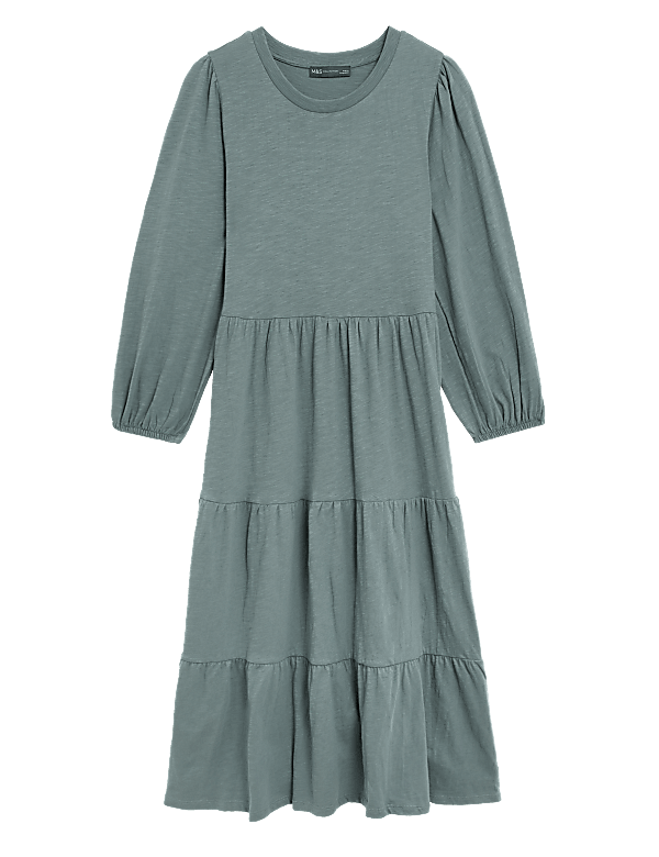 Jersey Midi Tiered Dress