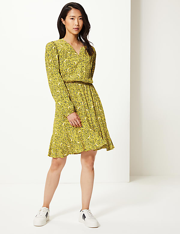 Ditsy Floral Waisted Mini Dress