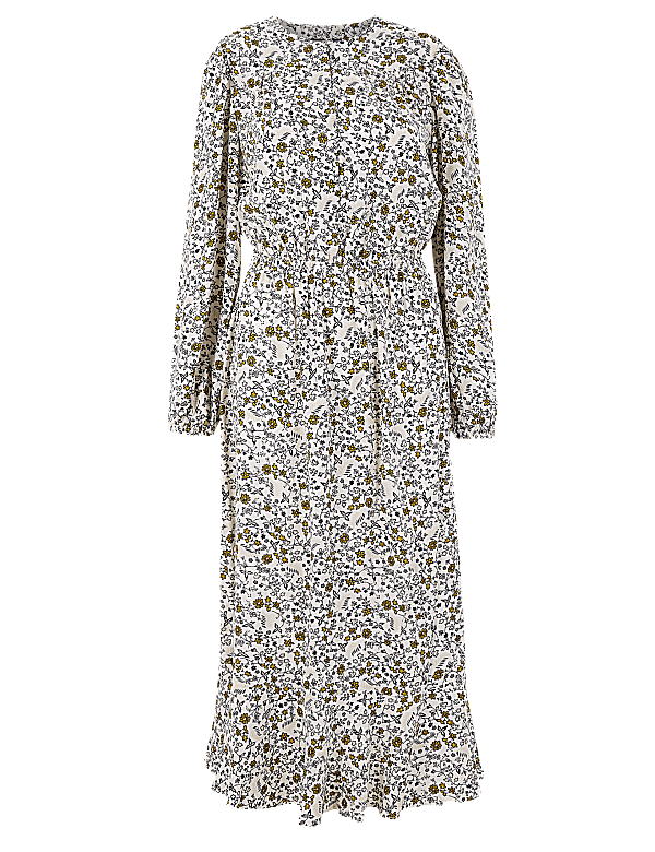 Ditsy Floral Waisted Midi Dress