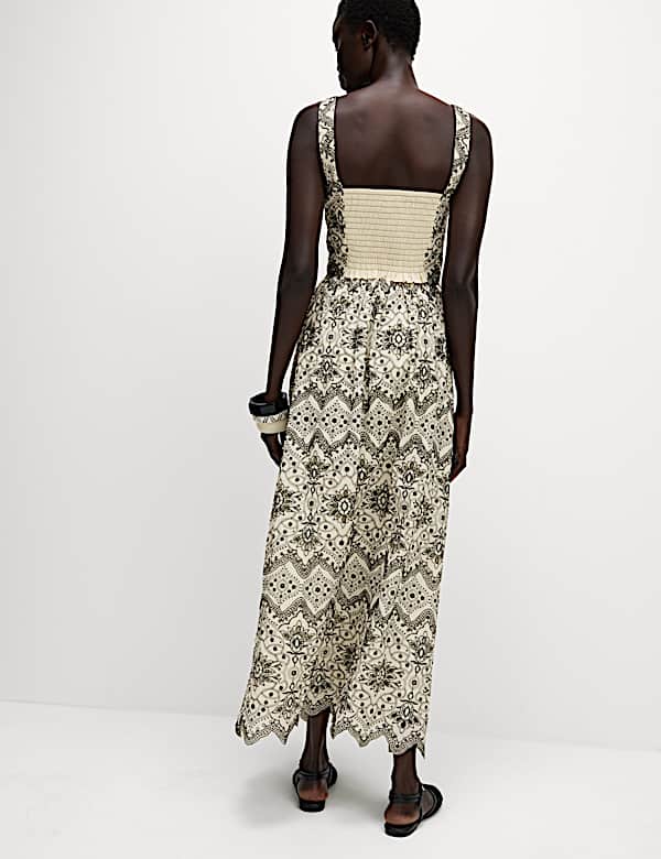 Pure Cotton Embroidered Maxi Circle Skirt - JE