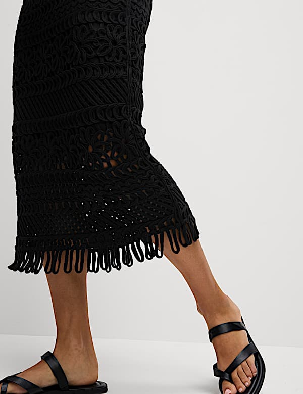 Cotton Rich Floral Midaxi Pencil Skirt