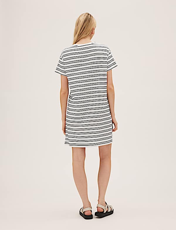 Pure Cotton Striped T-Shirt Dress - MX
