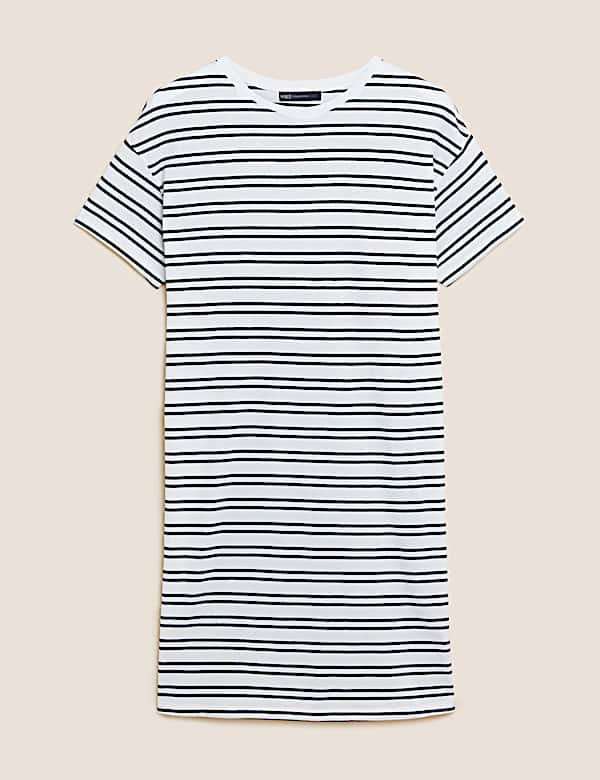 Pure Cotton Striped T-Shirt Dress - MX