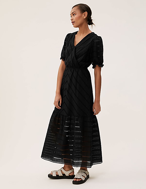 ME&ME COUTURE 黒ベスト Buy Pure Cotton Broderie Midaxi Wrap Dress at Marks & Spencer