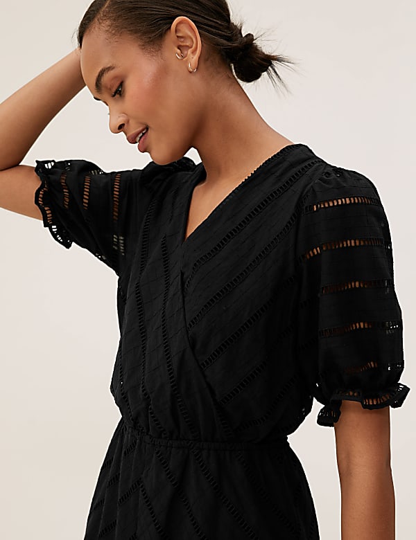 ME&ME COUTURE 黒ベスト Buy Pure Cotton Broderie Midaxi Wrap Dress at Marks & Spencer