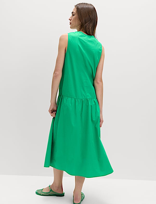 שמלת שכבות מידי מכותנה טהורה עם עיטור קשירה - IL