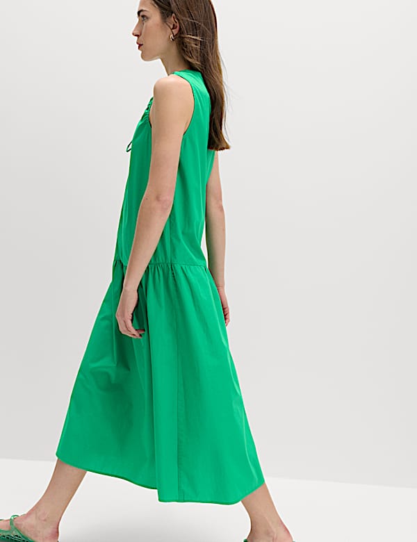 שמלת שכבות מידי מכותנה טהורה עם עיטור קשירה - IL