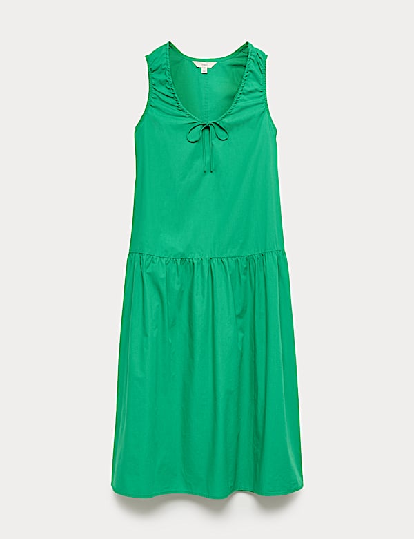 שמלת שכבות מידי מכותנה טהורה עם עיטור קשירה - IL