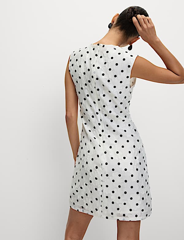 Polka Dot Mini Shift Dress - EE