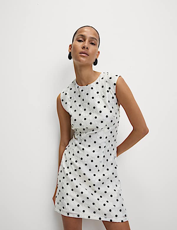 Polka Dot Mini Shift Dress - EE