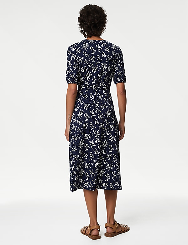 Jersey Printed Midi Tea Dress