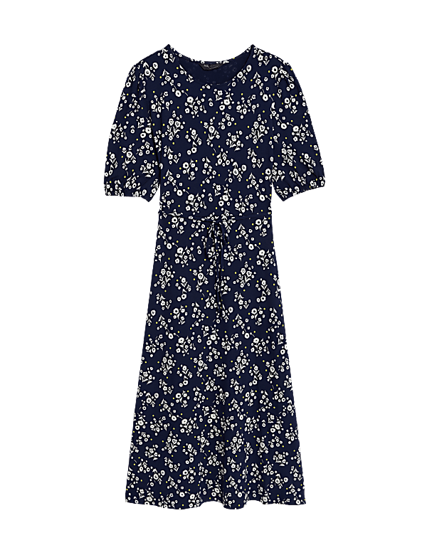 Jersey Printed Midi Tea Dress