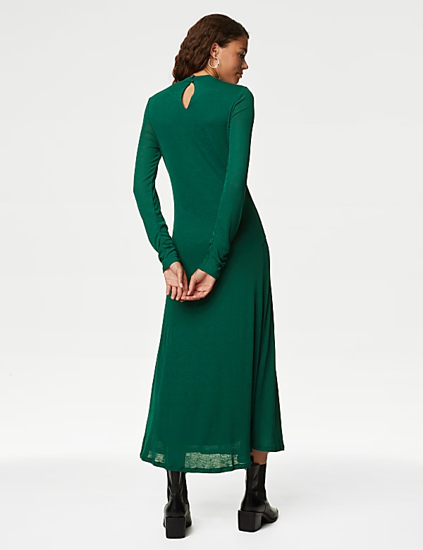 Mesh Jersey Midi Column Dress
