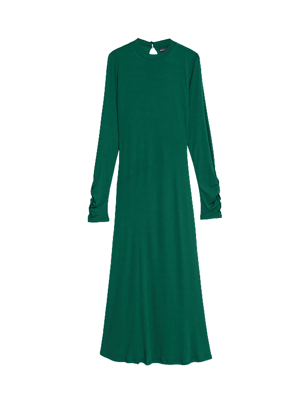 Mesh Jersey Midi Column Dress