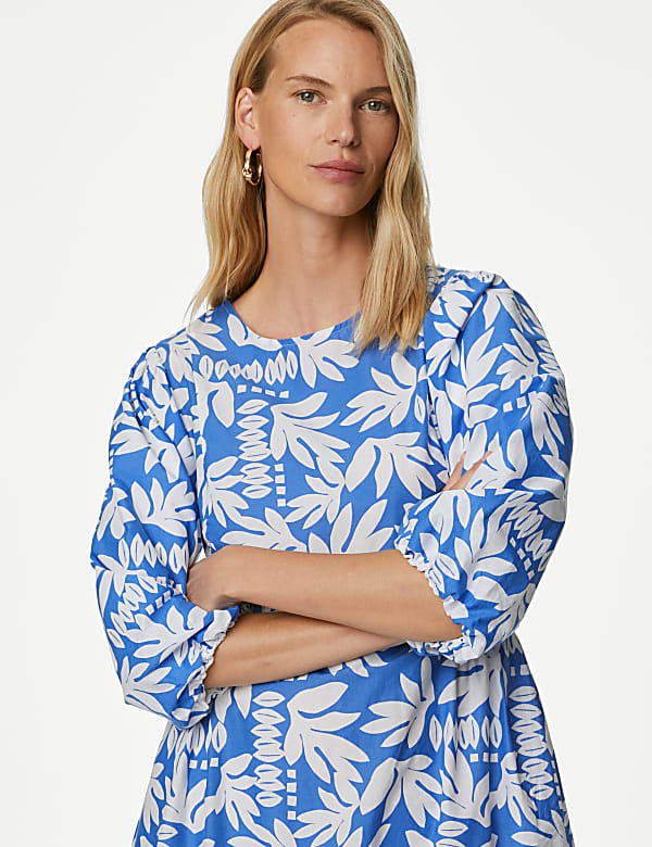 Pure Cotton Printed Maxi Tiered Dress
