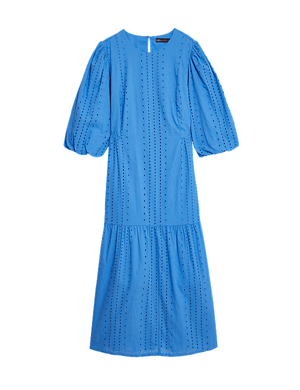 Pure Cotton Broderie Maxi Tiered Dress