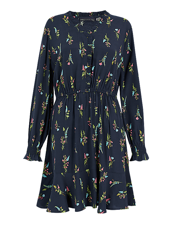 Floral Print Waisted Mini Dress