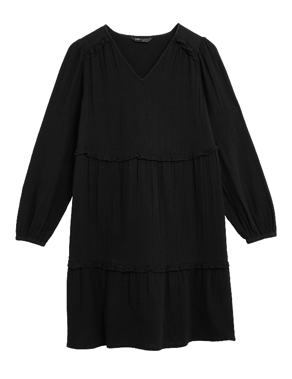 Pure Cotton Ruffle Mini Tiered Dress