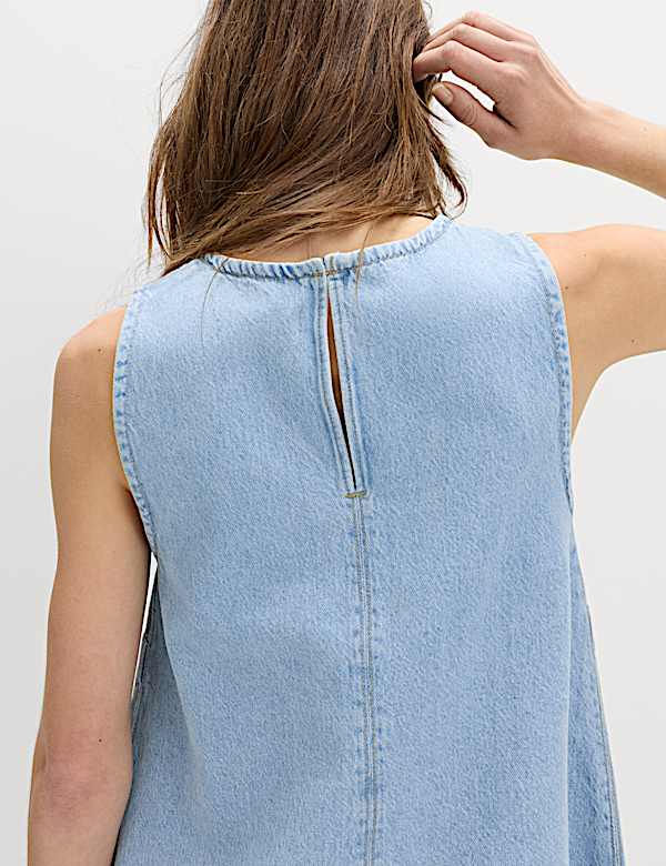 Denim Mini Swing Dress - AT