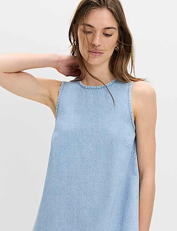 Denim Mini Swing Dress - AT