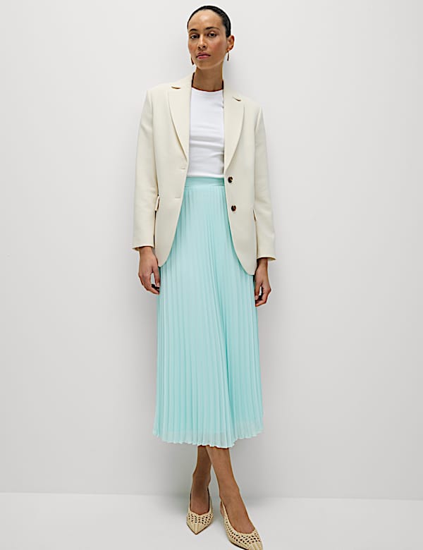 Pliss&eacute; Pleated Midaxi Skirt