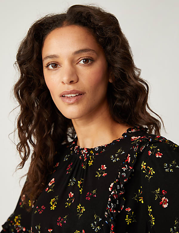 Floral Ruffle Midi Dress