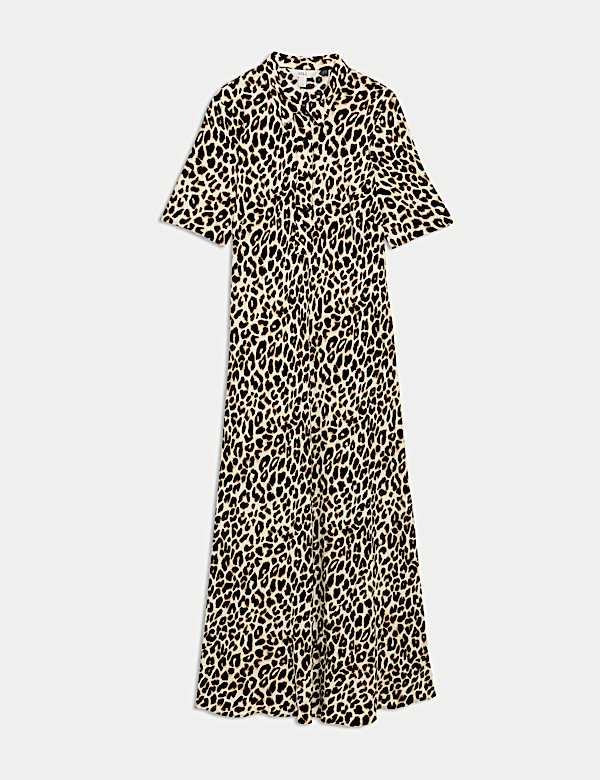 Animal Print Midaxi Shirt Dress - CA